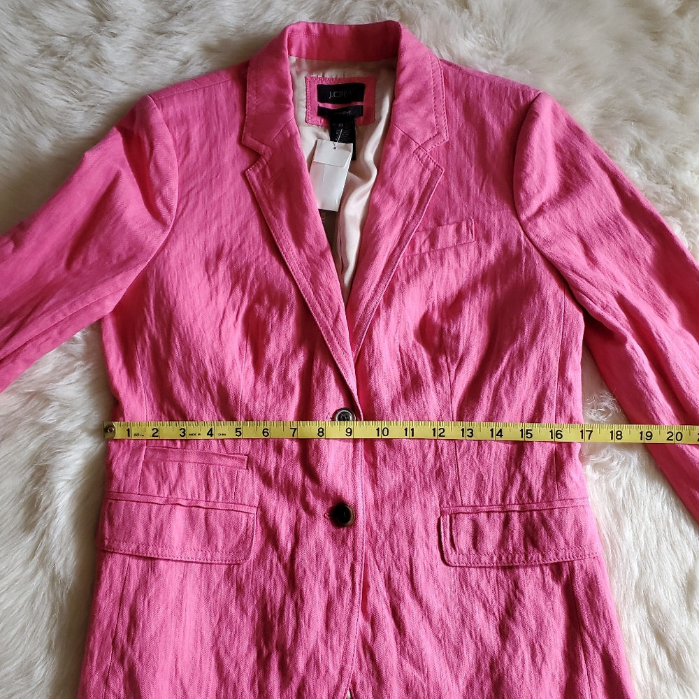 J. Crew Schoolboy Herringbone Pink Blazer Size 8 Tall NWT - Picture 15 of 16